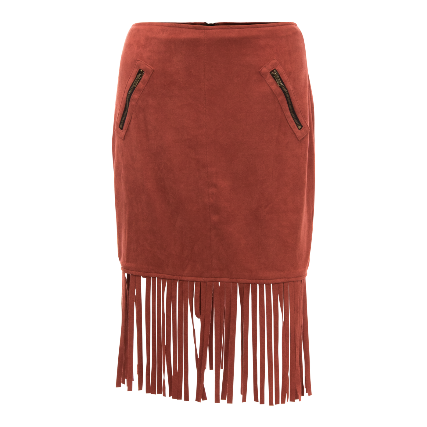 Fringe Salmon Faux Suede Skirt | Fashion Fab Boutique